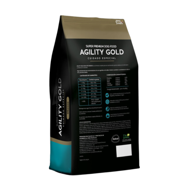 Agility gold obesos Reverso del empaque
