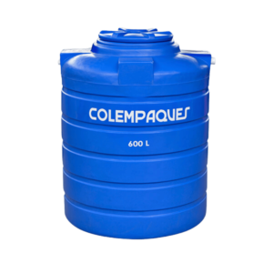 Tanque cilindrico azul colempaques antihongos 600L agua potable